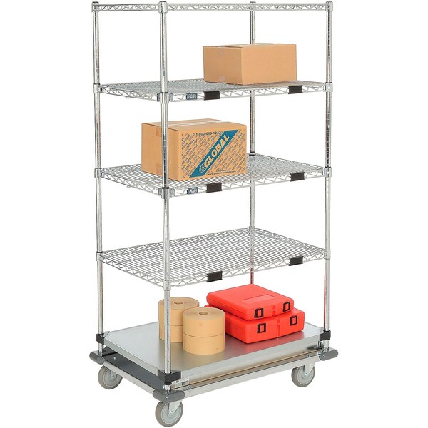 Nexel Open Sided Wire Stock Picker Truck w/5 Shelves, 1000 lb. Capacity, 36inL x 24inW x 69inH 558824A - main
